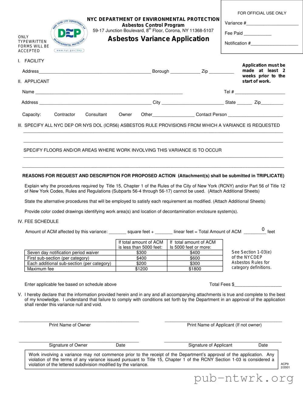 Blank New York Acp9 PDF Form