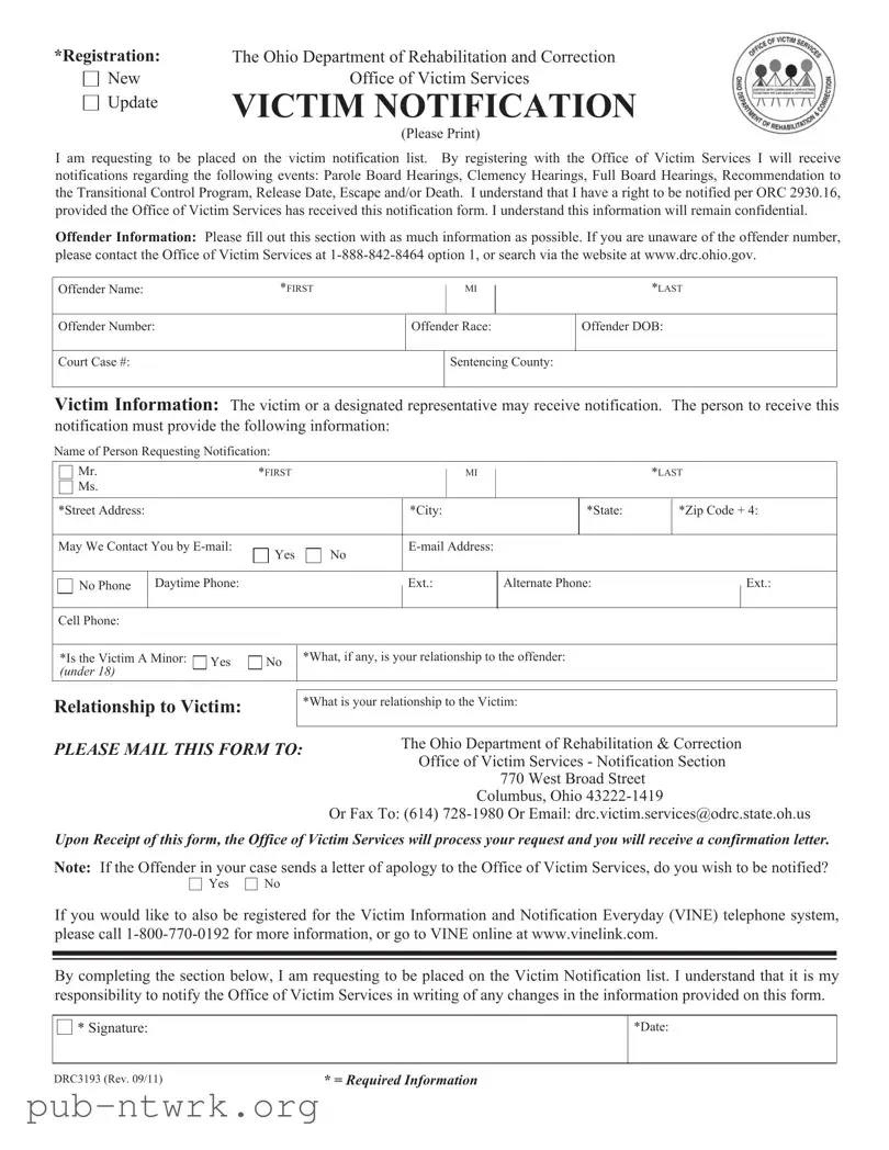 Blank Drc3193 Ohio PDF Form