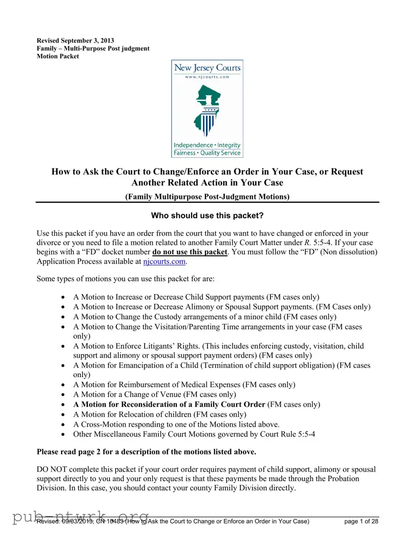 Blank Fm Motion Nj Family Court PDF Form