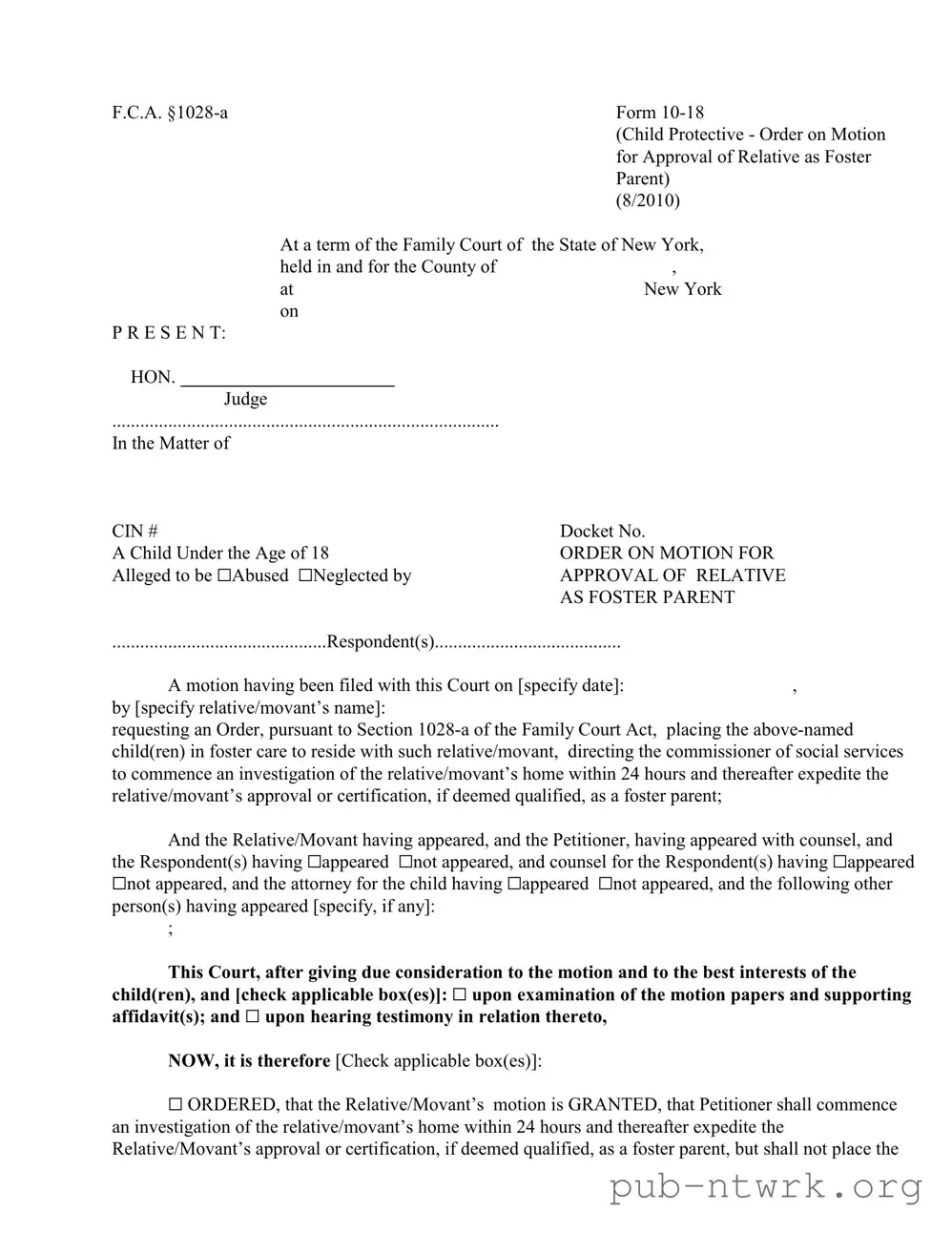 Blank New York 10 18 PDF Form