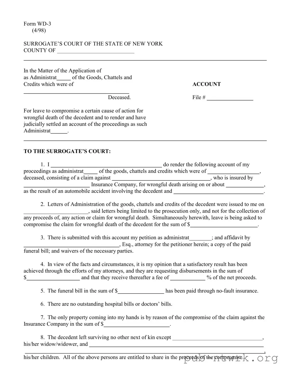 Blank New York Wd 3 PDF Form