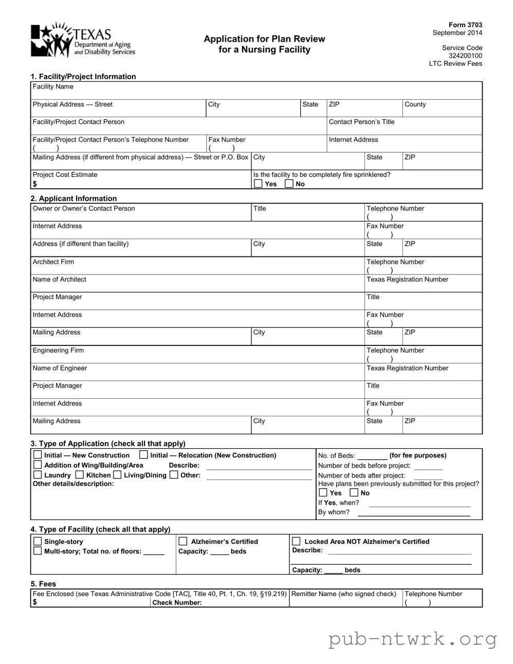 Blank Texas 3703 PDF Form