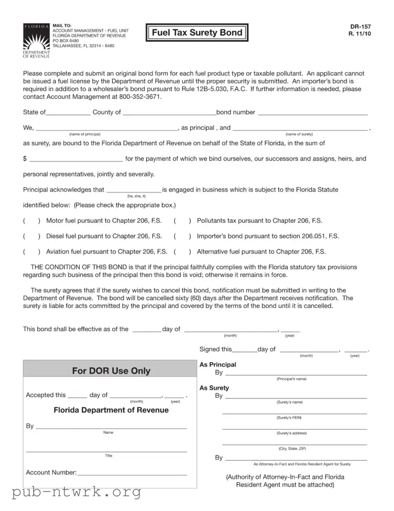 Blank Florida Dr 157 PDF Form