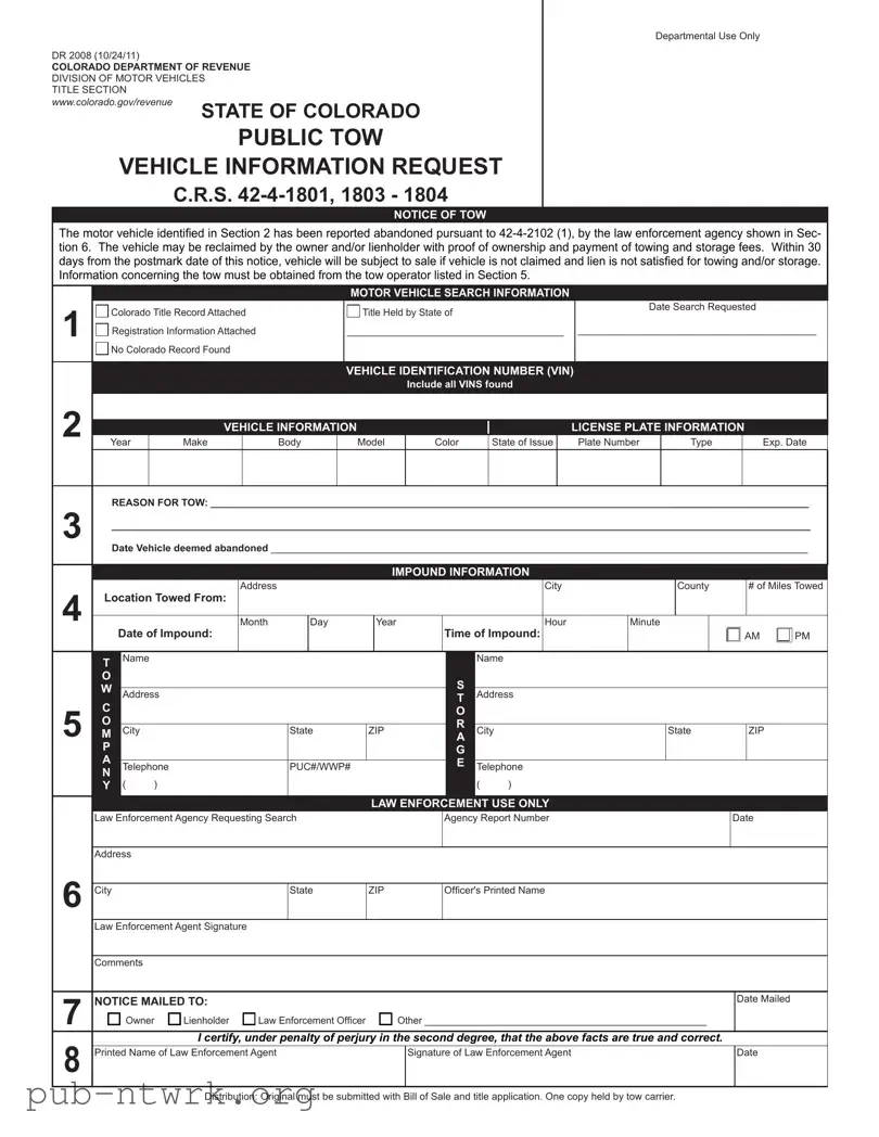 Blank Colorado Dr PDF Form