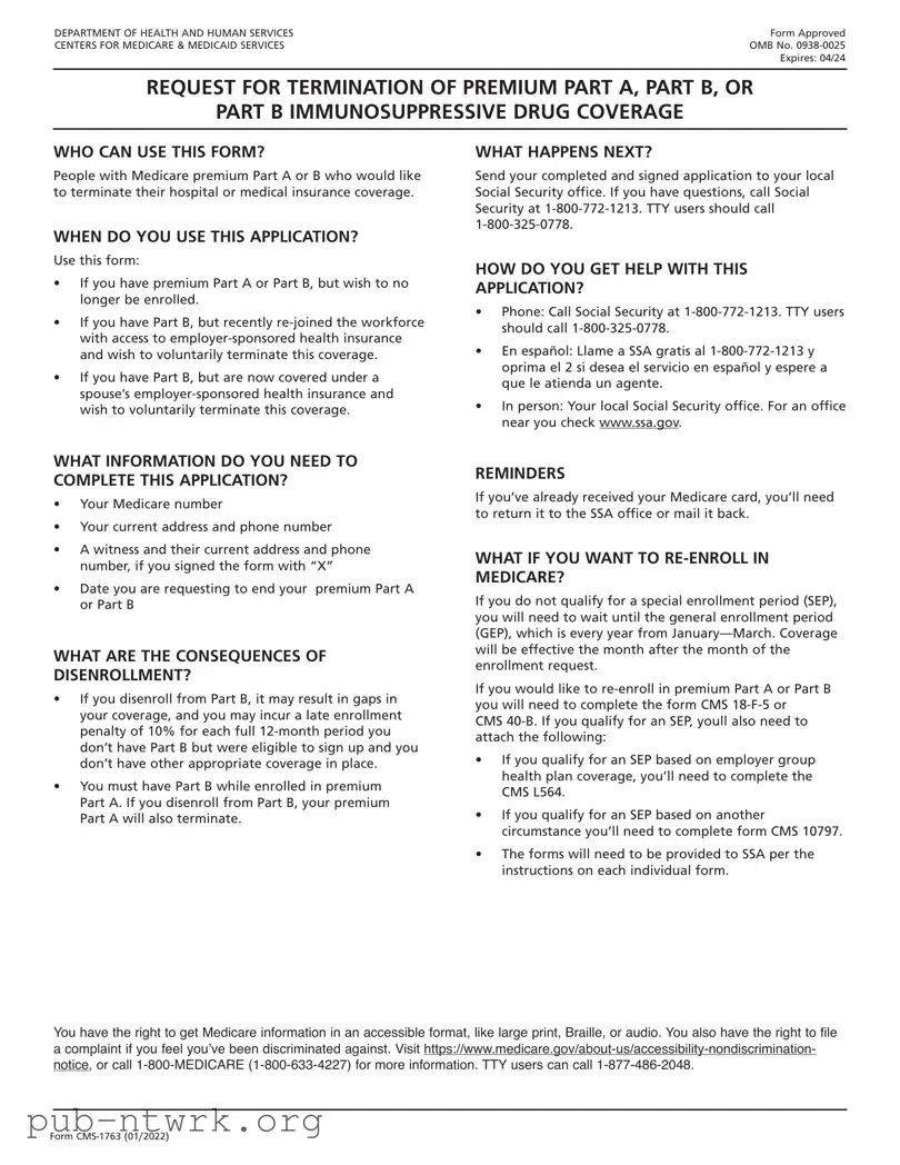 Blank CMS-1763 Exp PDF Form