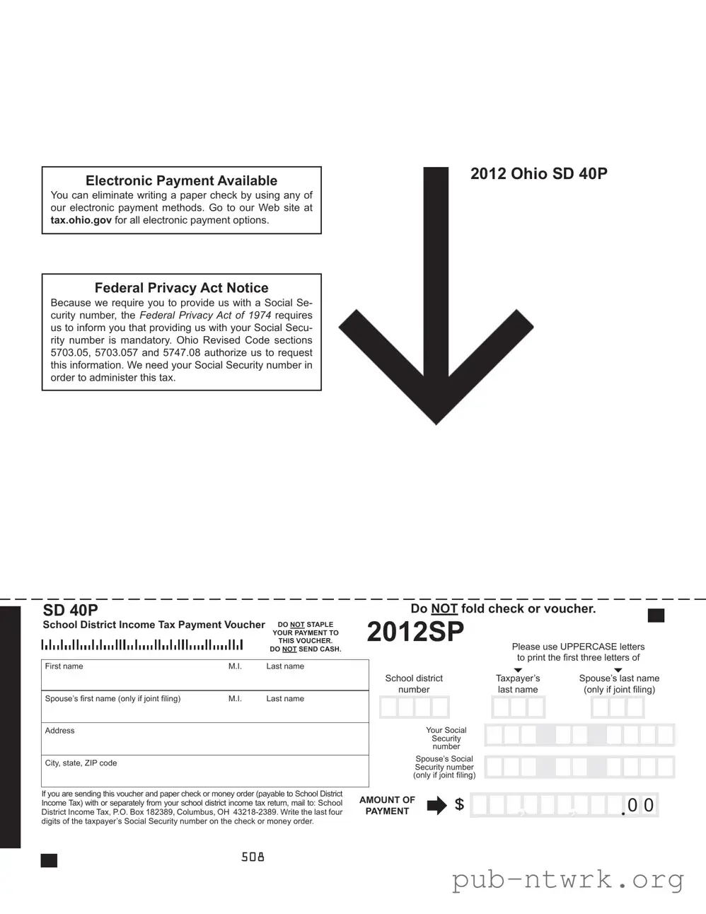 Blank Ohio Sd 40P PDF Form