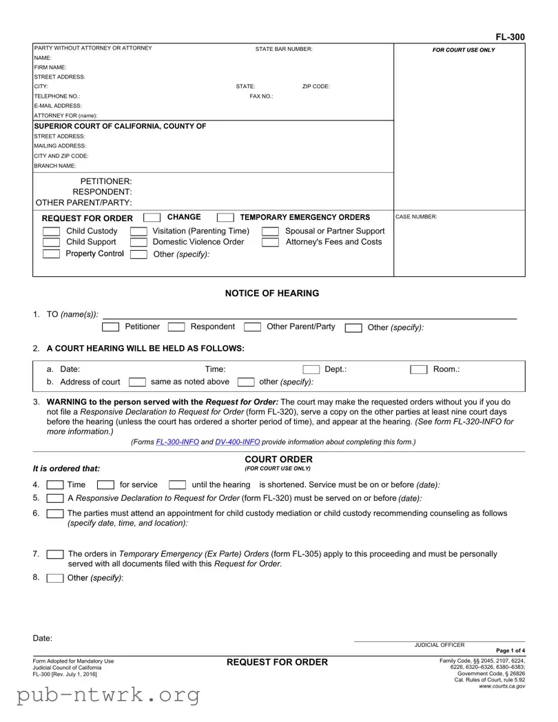 Blank Fl 300 PDF Form