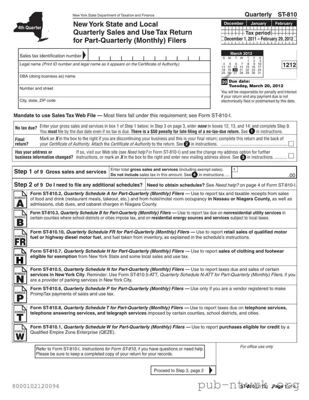 Blank New York 810 PDF Form