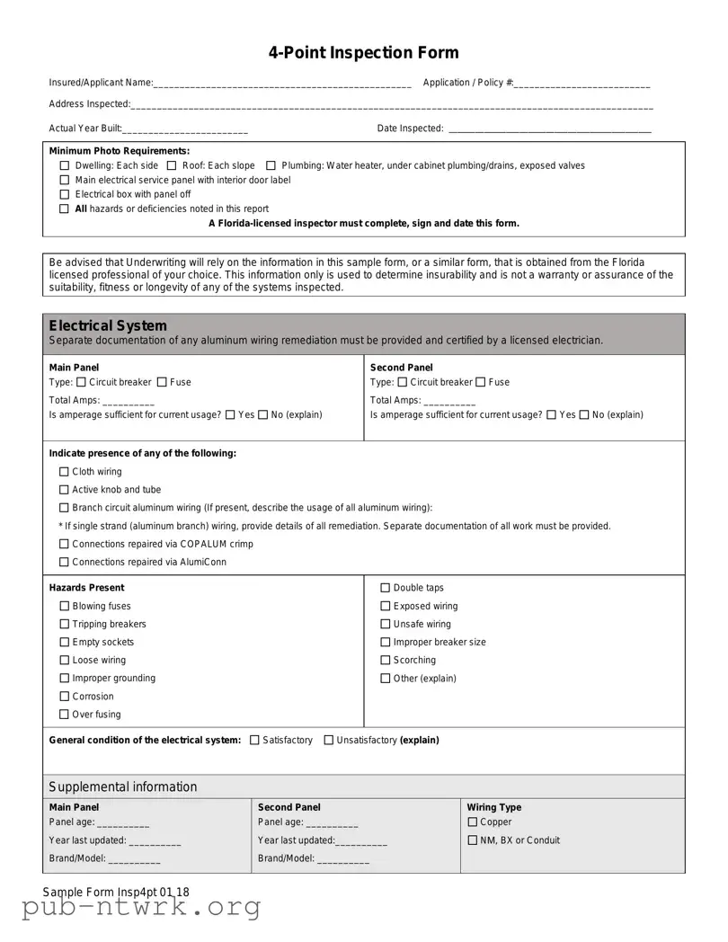 Blank 4 Point Inspection PDF Form