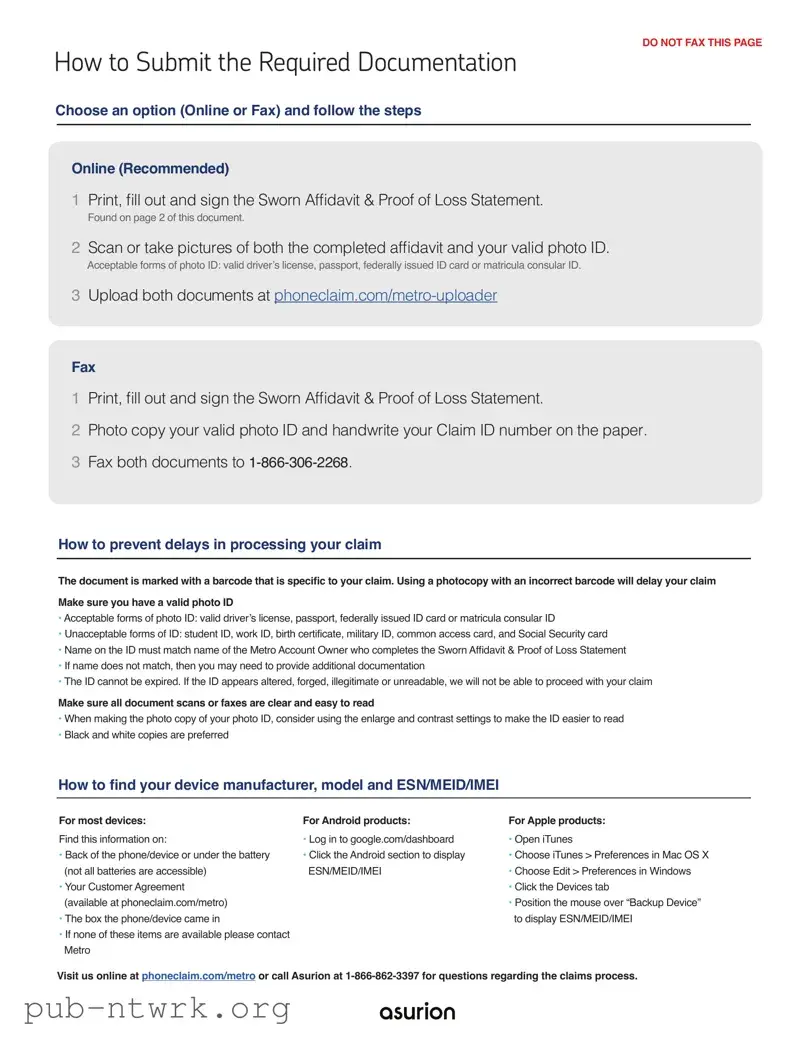 Blank Asurion F-017-08 MEN PDF Form