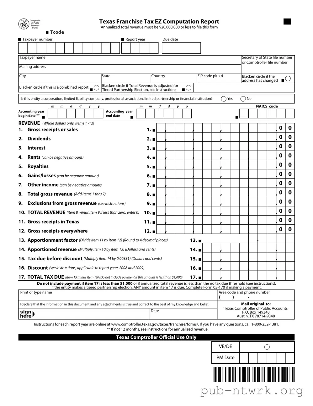 Blank Texas 05 169 PDF Form