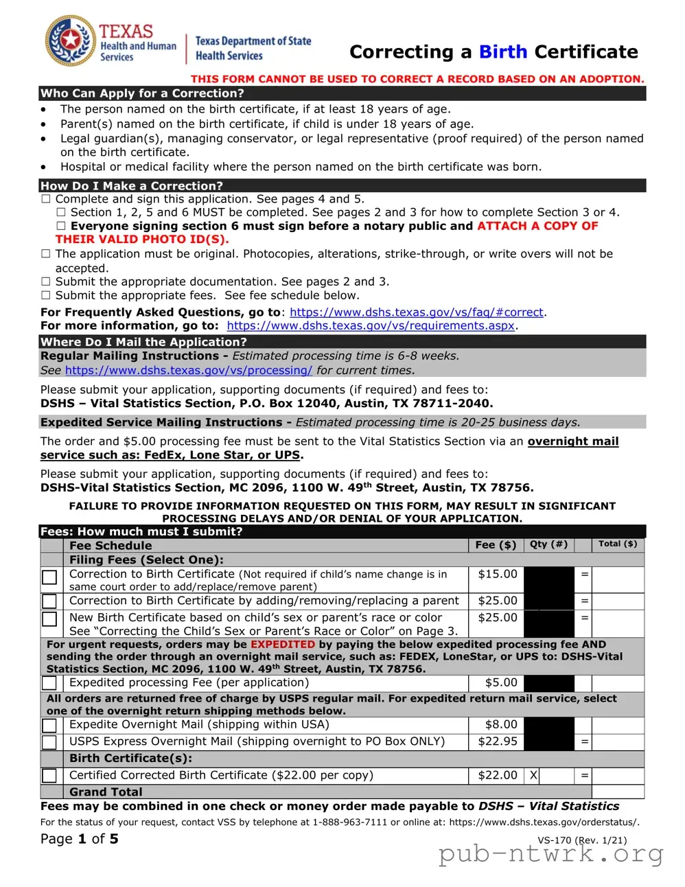 Blank Texas Certificate Birth PDF Form