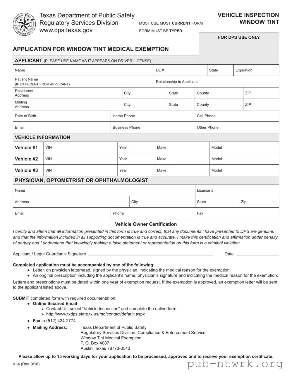 Blank Texas Vi 4 PDF Form