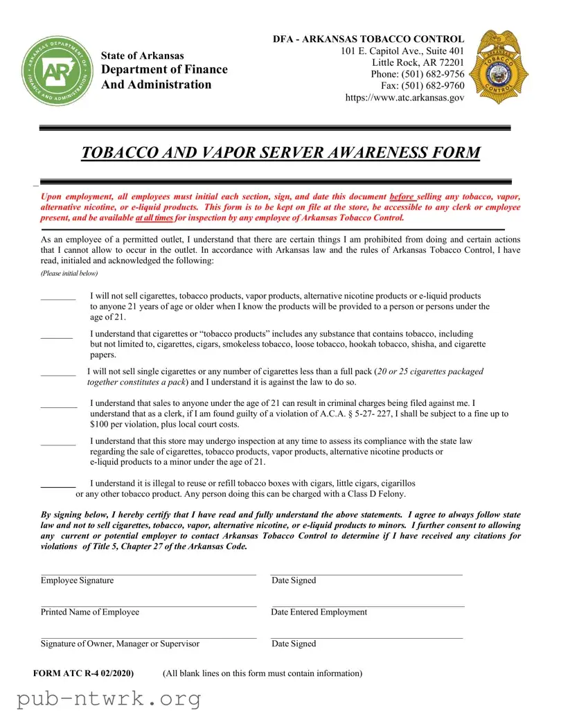 Blank Arkansas Atc R4 PDF Form