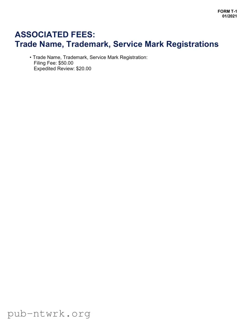 Blank Hawaii T1 PDF Form