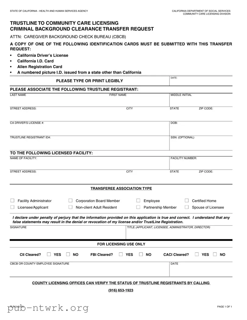 Blank California Tlr 3 PDF Form
