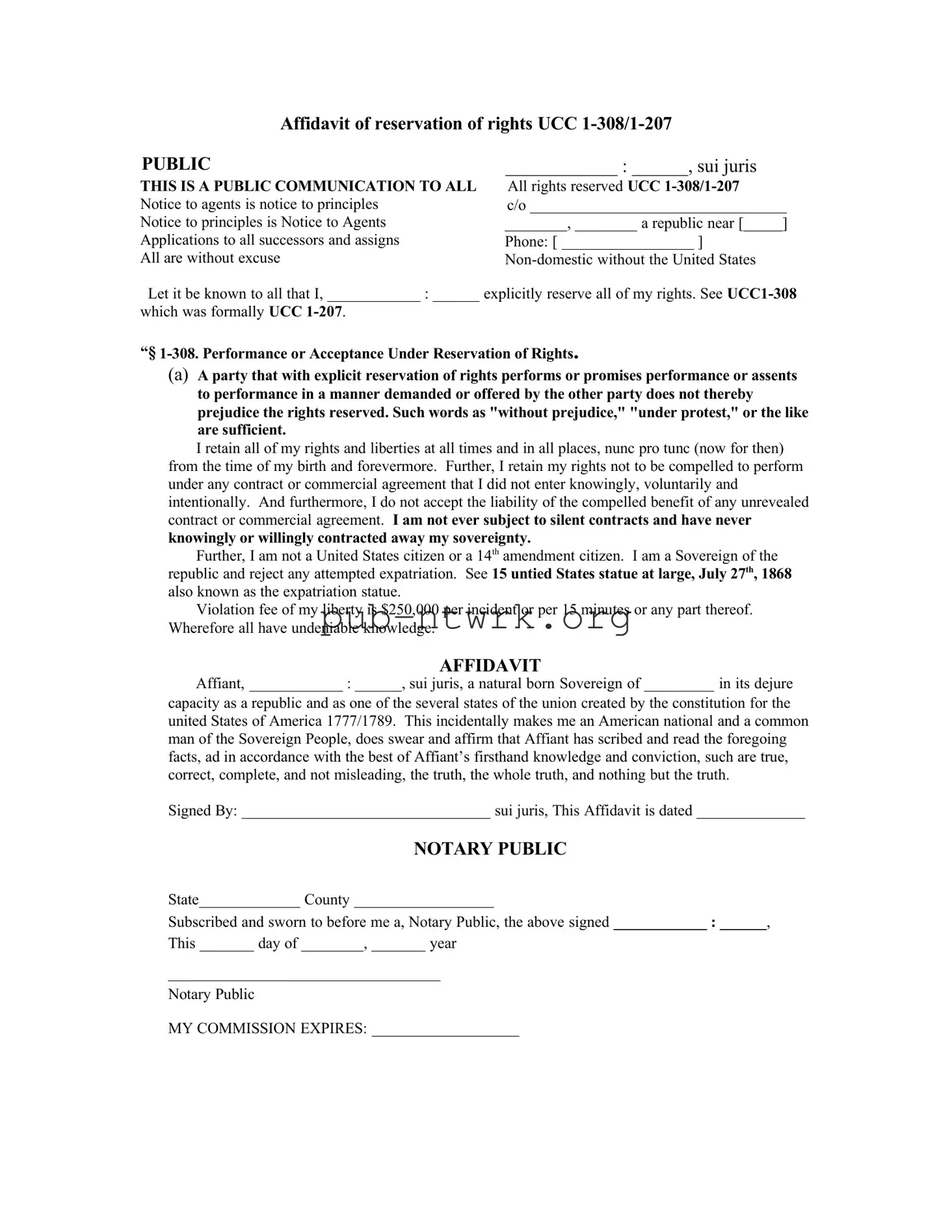 Blank Ucc 1 308 PDF Form