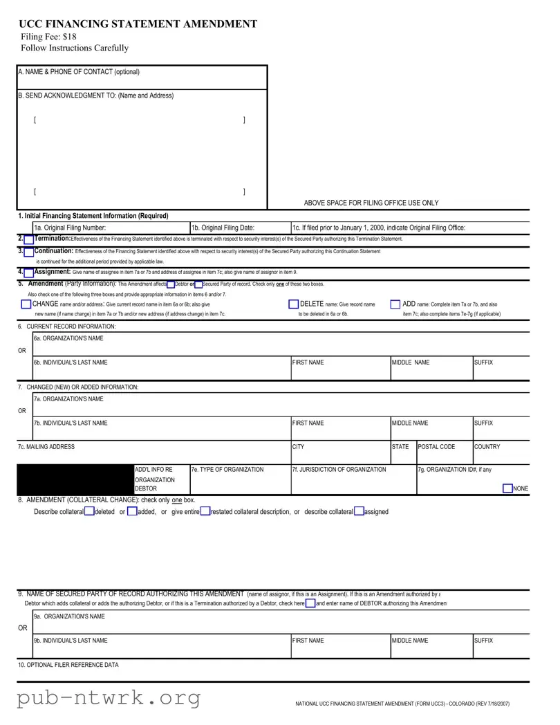 Blank Colorado Ucc3 PDF Form