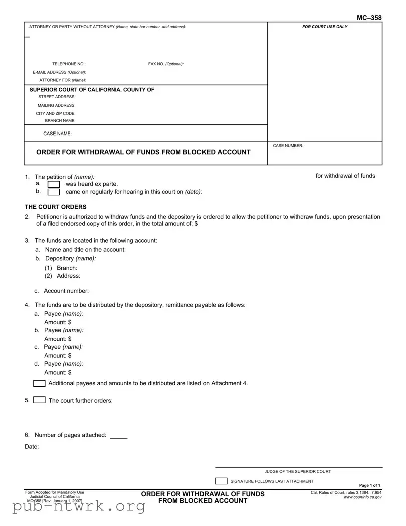 Blank California Mc 358 PDF Form
