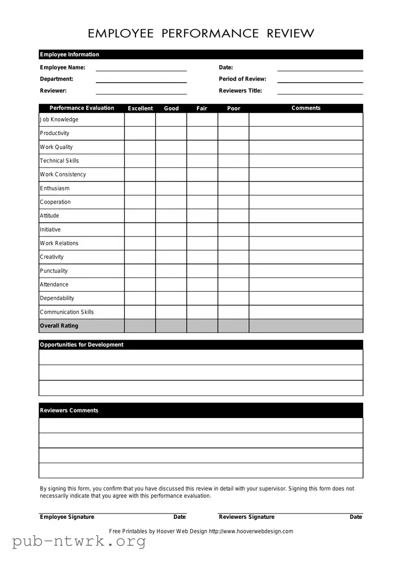 Blank Employee PDF Form
